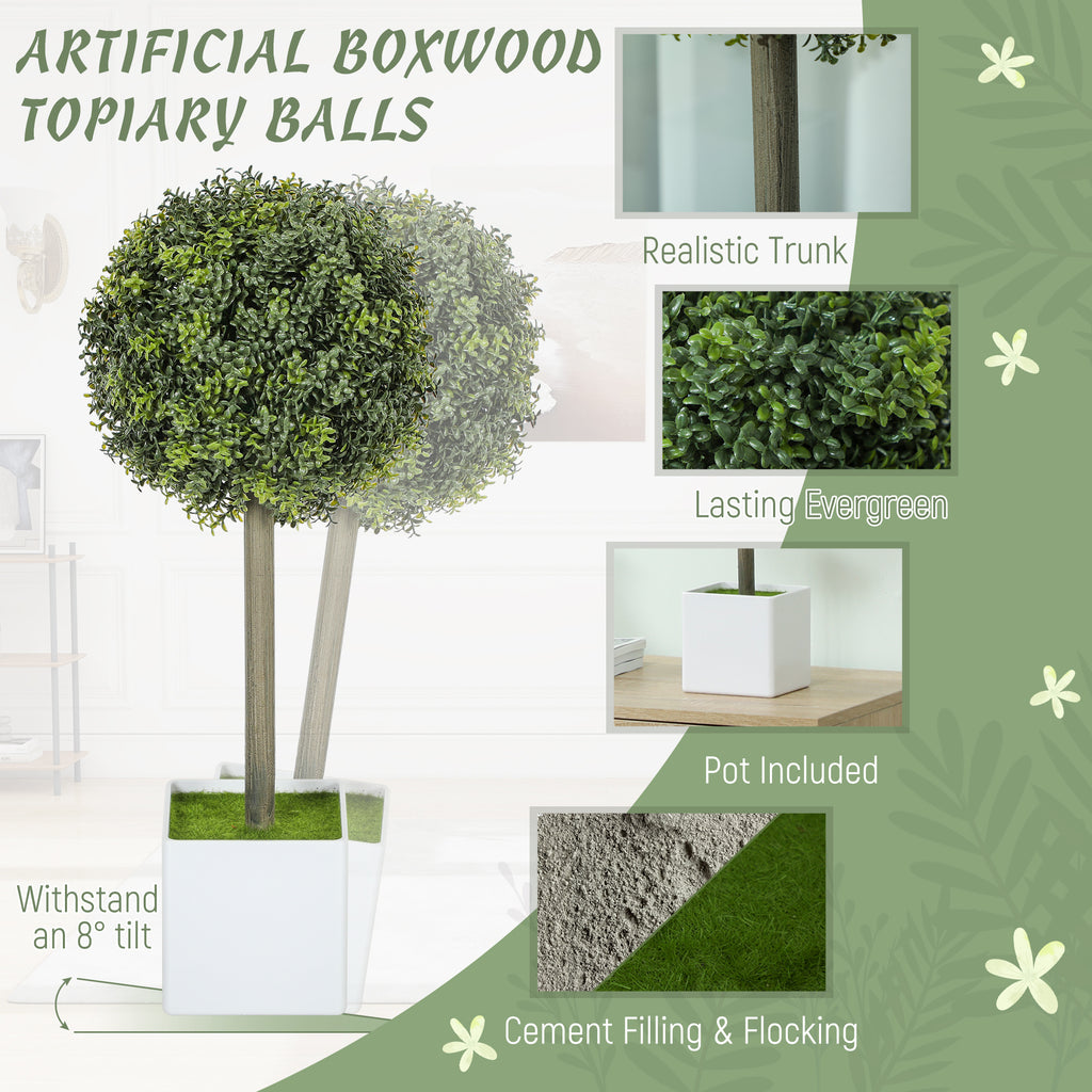 Lifelike Artificial Plants Set Of 2, Fake Boxwood Topiary Balls