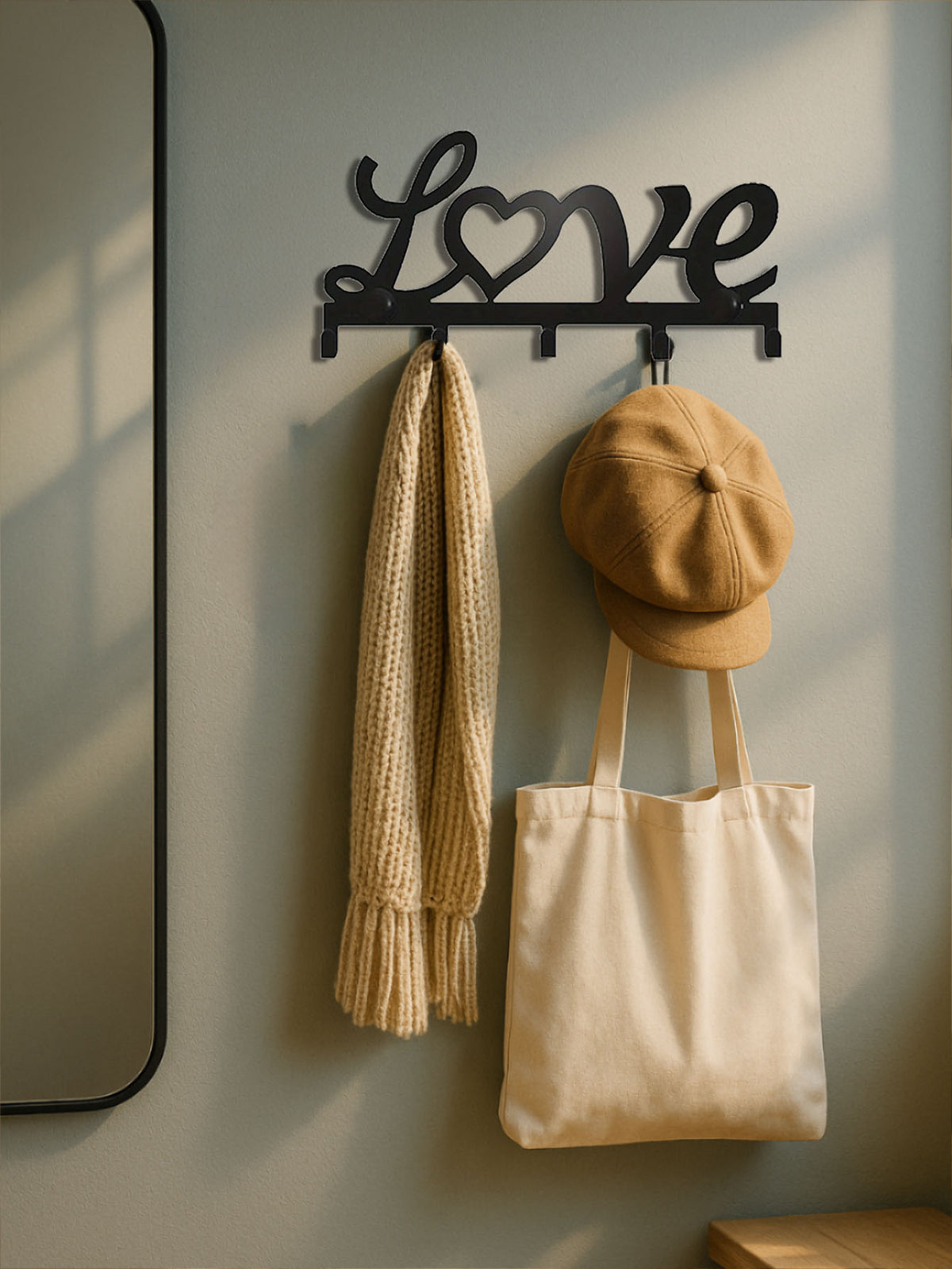 Wall-mounted Metal Rack Multifunctional Key Holder, Practical Decor