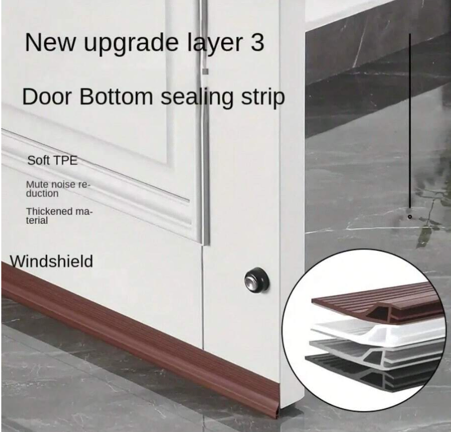 1pc Home Door Gap Seal Strip, Door Bottom Soundproof Insulation Seal