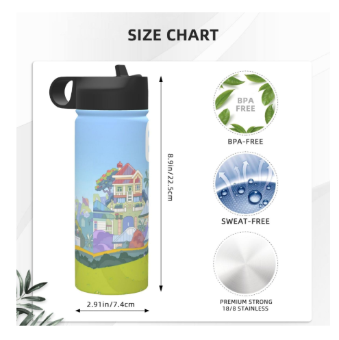 Water Bottle Vacuum Insulated Stainless Steel Thermos Bottle With Straw