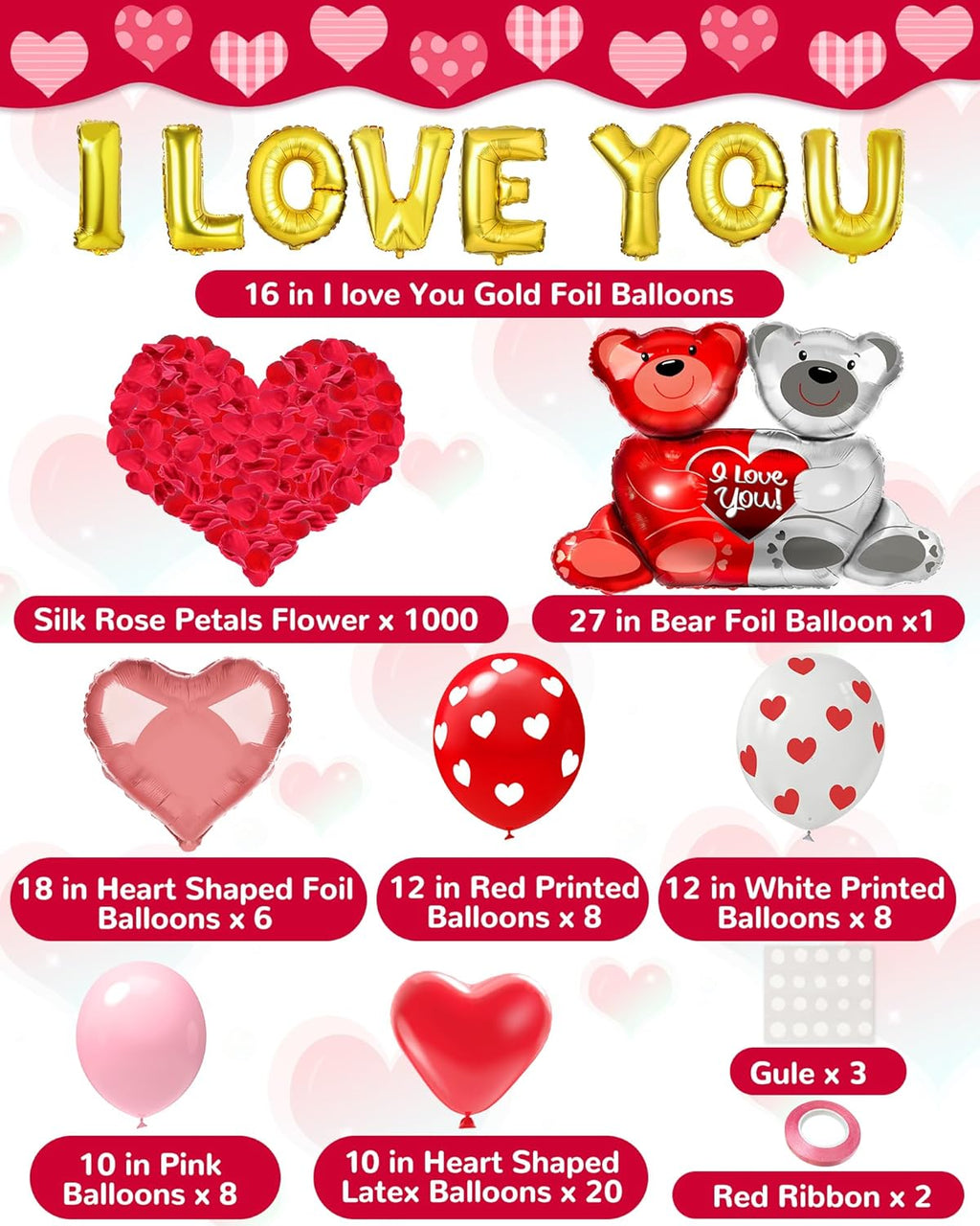 Kaduos 1054 Valentine's Day Balloon Kit