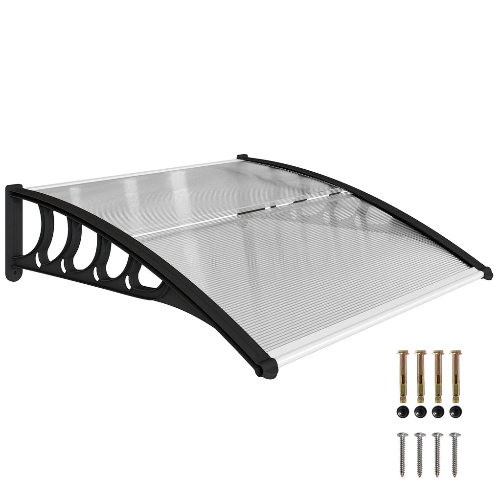Awning Door Canopy, 40.6" X 38" Polycarbonate Front Door Outdoor Patio