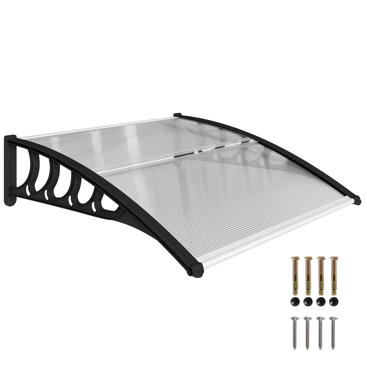 Awning Door Canopy, 40.6" X 38" Polycarbonate Front Door Outdoor Patio