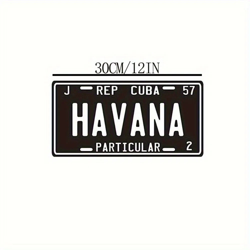 Exquisite 1957 Havana Cuba Metal License Plate Vintage Car Decorative