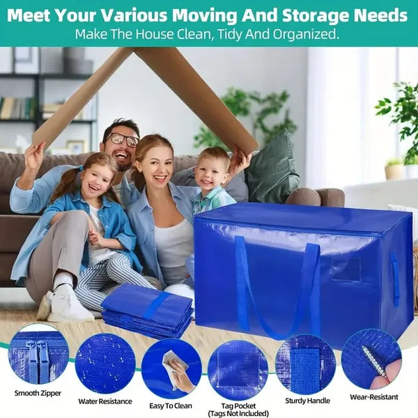 Large Mobile Bag With Zipper And Handle, Heavy-duty Storage Tote Bag