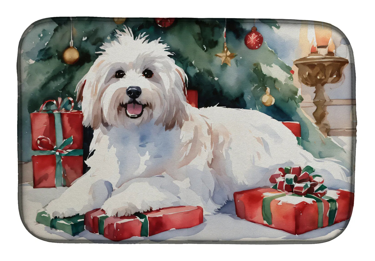 Coton De Tulear Cozy Christmas Dish Drying Mat Absorbent Dish Drying