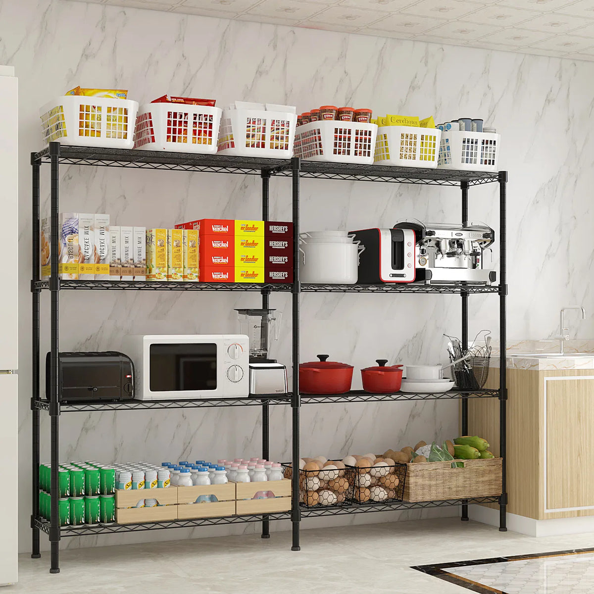4-layer Double Row, Freely Adjustable Layer Spacing, With Adjustable