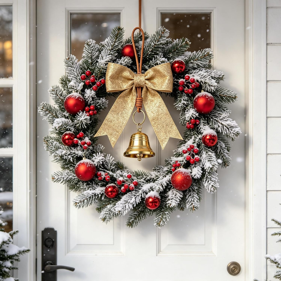 4PCS Small Brass Hanging Bells, Vintage Christmas Door Knob Bells
