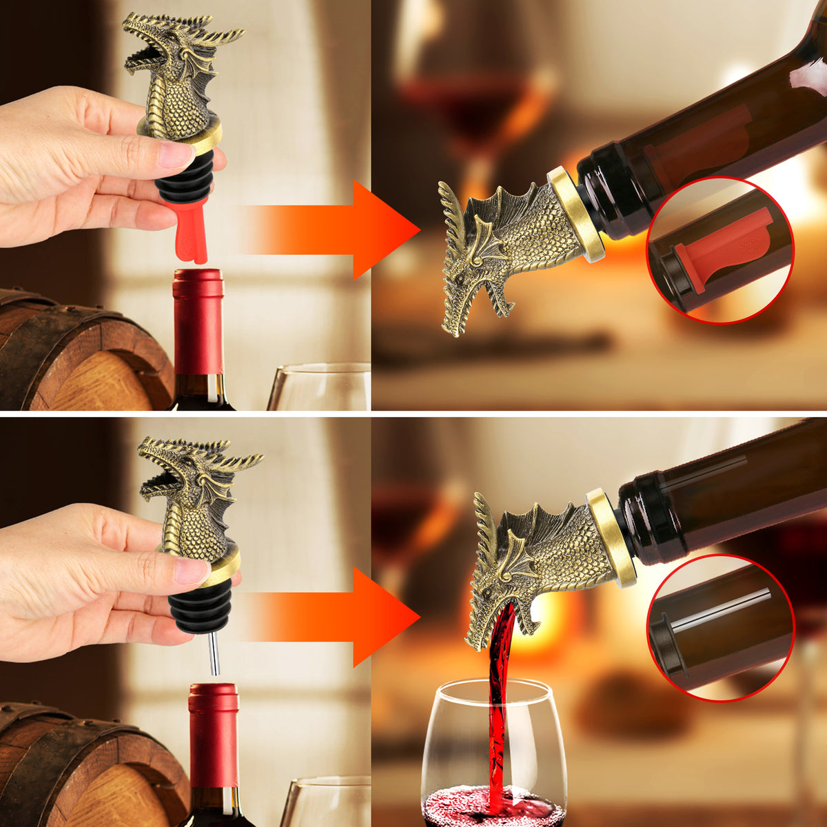 Dual Function Faucet Dispenser, Wine Stopper, Bottle Stopper