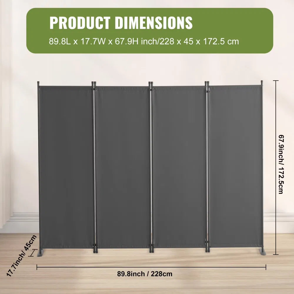 4-Panel Room Divider, Foldable Privacy Shields, Cloth Segregation