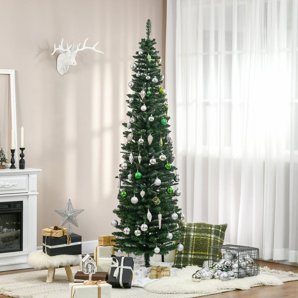 7ft Unlit Pencil Artificial Christmas Tree With Realistic Branches