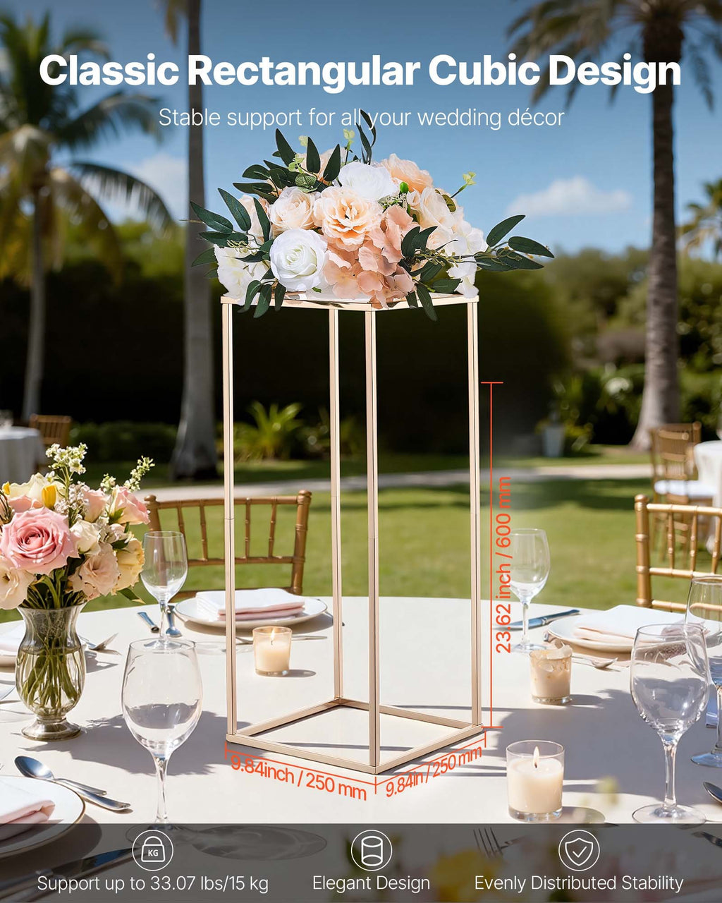 Wedding Flower Stand, 10PCS 23.62-inch Column Flower Stand, Floral