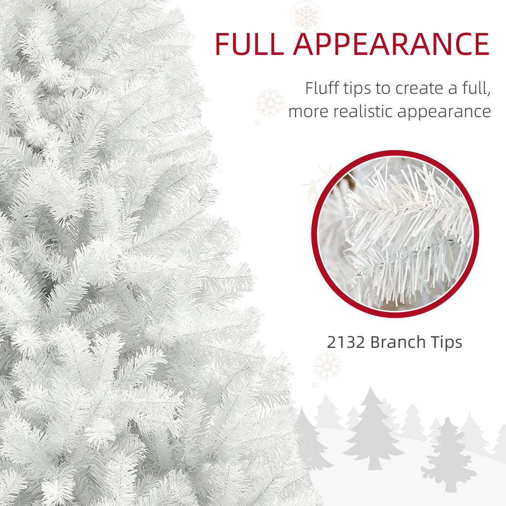 9ft Unlit Artificial White Christmas Tree, Holiday Decor