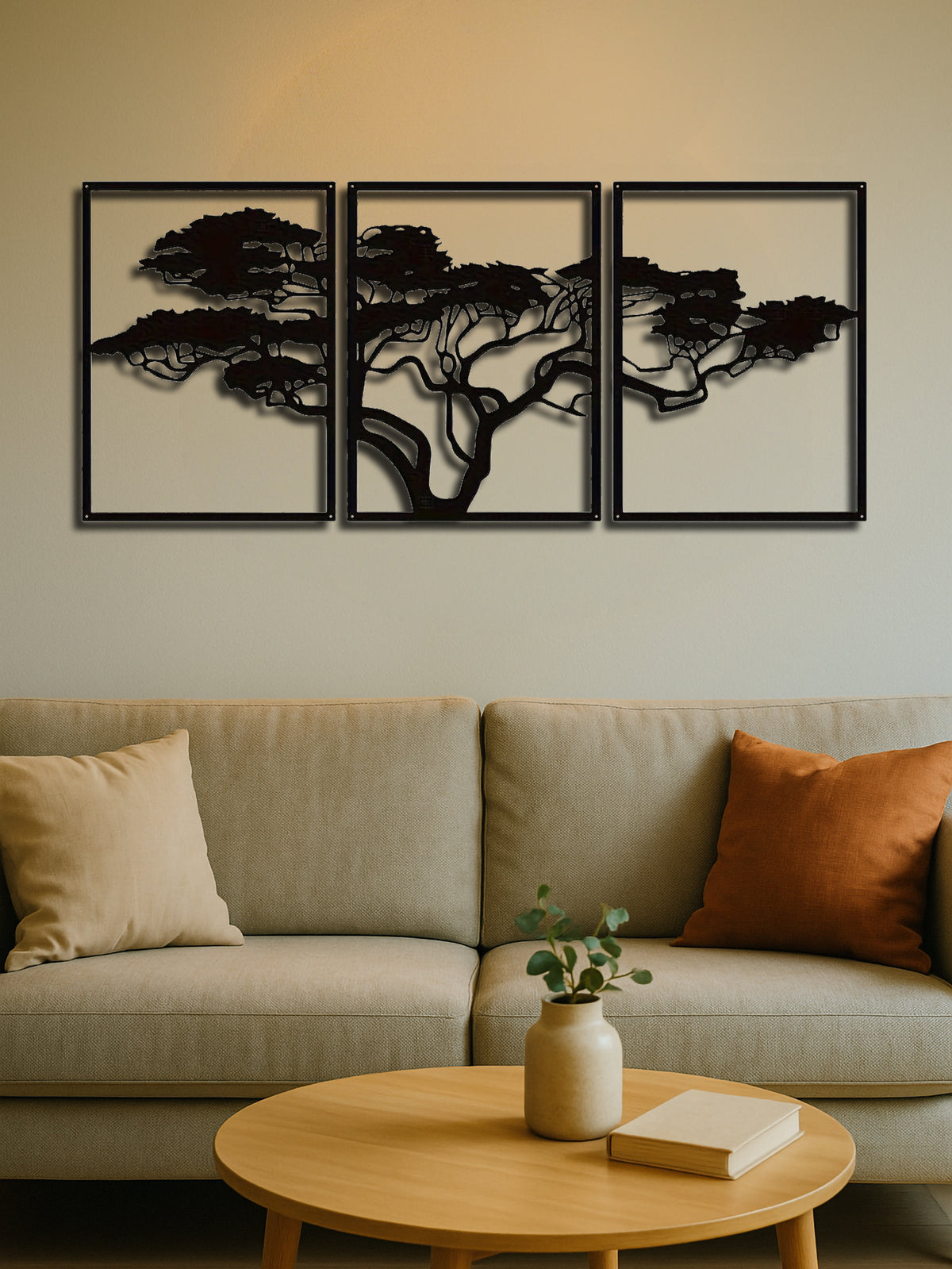 Set Of 3 Black Metal Tree Of Life Wall Arts,stunning Boho Spiritual