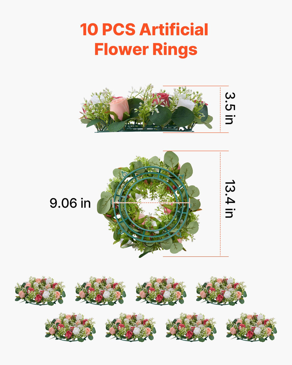 Artificial Wreath Rose Flower Wreaths For Wedding Arrangement