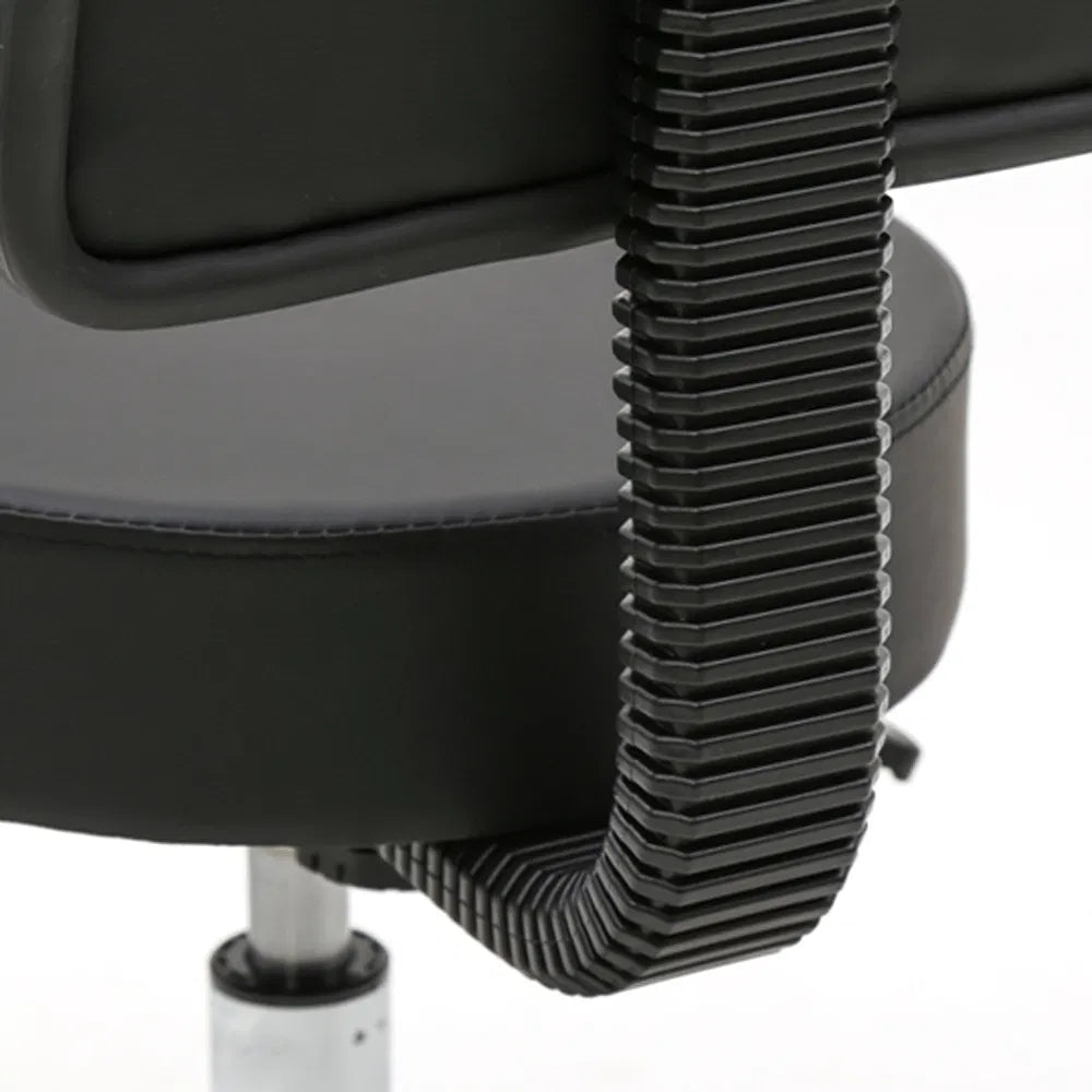 Round Shape Plastic Adjustable Salon Stool With Back Black