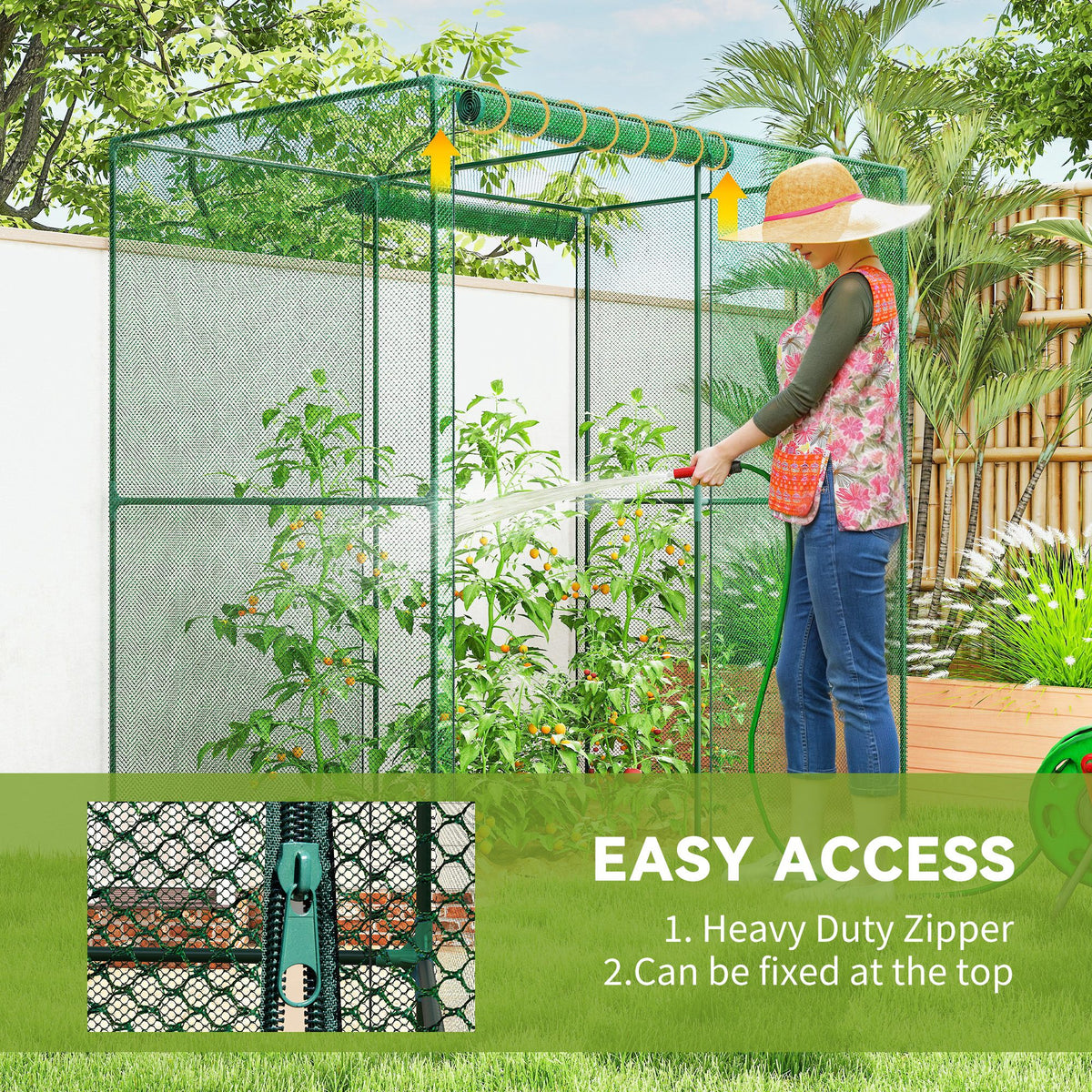 6' X 4' X 6' Crop Cage, Plant Protection Tent With Zippered Doors