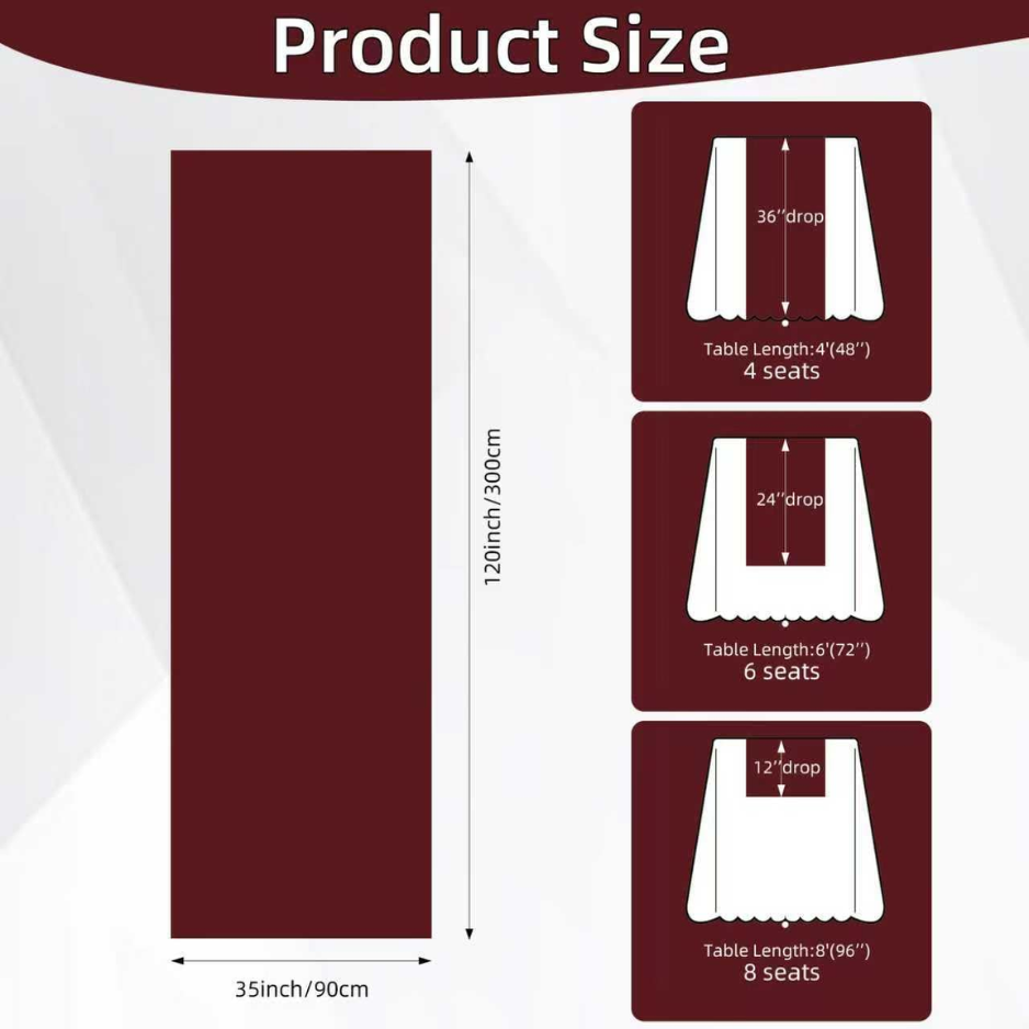 Fall Christmas Decorations Burgundy Cheesecloth Table Runner 120 Inches