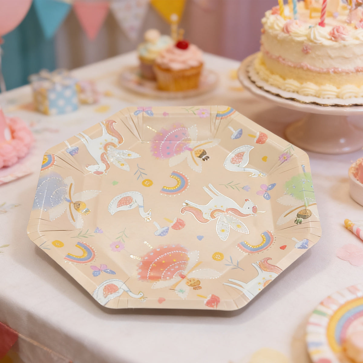 Cartoon Octagonal Paper Plate 6pcs-4813