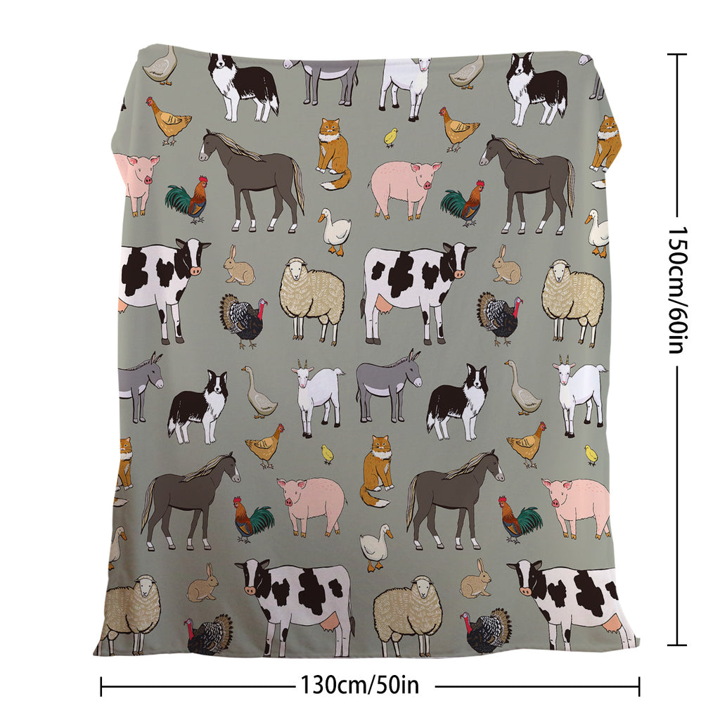 Various Animals Blanket Soft Pig Horse Durable Comfortable Blanket