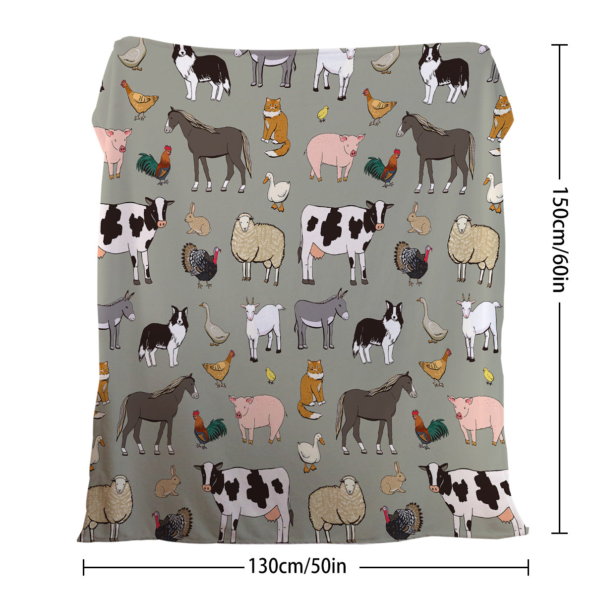 Various Animals Blanket Soft Pig Horse Durable Comfortable Blanket