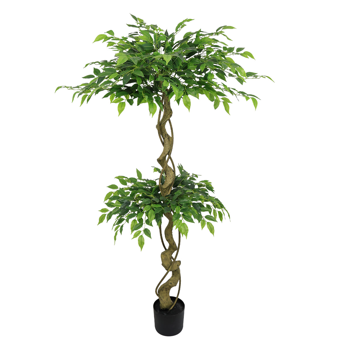 5.2FT Artificial Ficus Tree, Lifelike Faux Banyan Tree With Pot