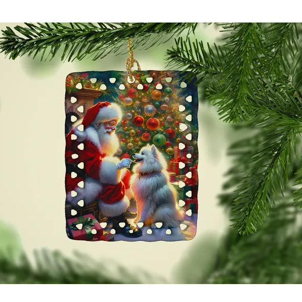 American Eskimos And Santa Claus Porcelain Decorations Christmas Tree