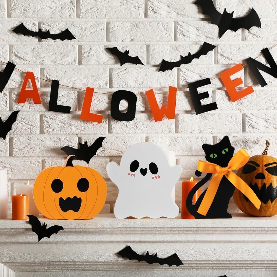 3 Cute Halloween Table Decorations Spooky Tiered Tray Decor Indoor