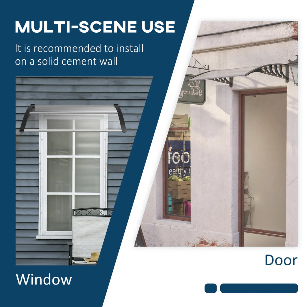 Awning Door Canopy, 40.6" X 38" Polycarbonate Front Door Outdoor Patio