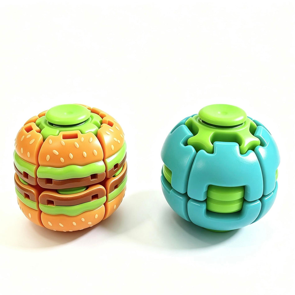 Burger Push-spinner Multi-pack, Press-to-spin Fidget Toy, Novelty