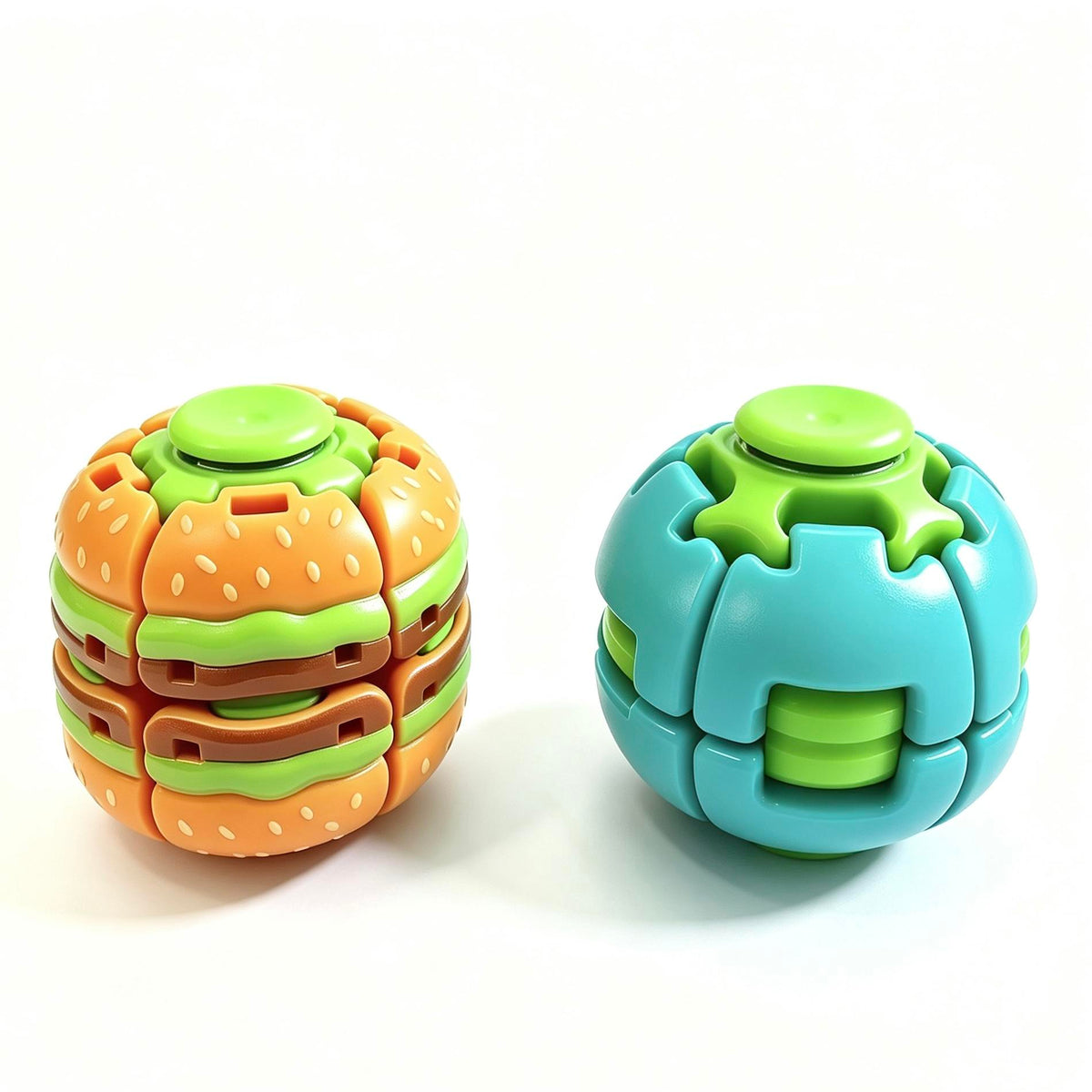 Burger Push-spinner Multi-pack, Press-to-spin Fidget Toy, Novelty