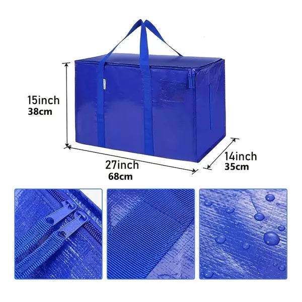 Large Mobile Bag With Zipper And Handle, Heavy-duty Storage Tote Bag