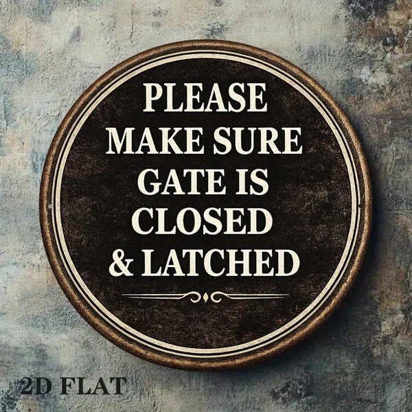 1pc 8x8in Vintage Safety Warning Door Sign, "please Make Sure" The Door