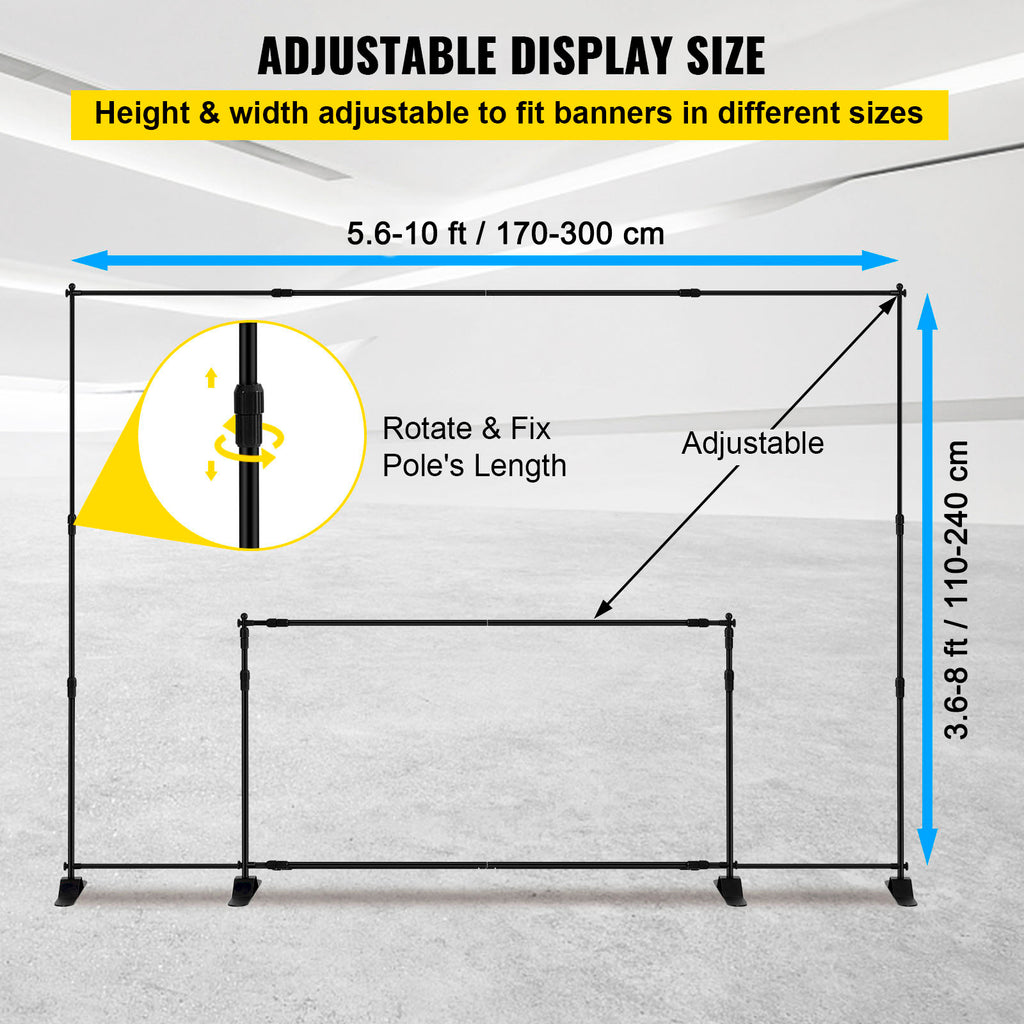 Vevor 10 X 8 Ft Backdrop Banner Stand Adjustable Height And Width
