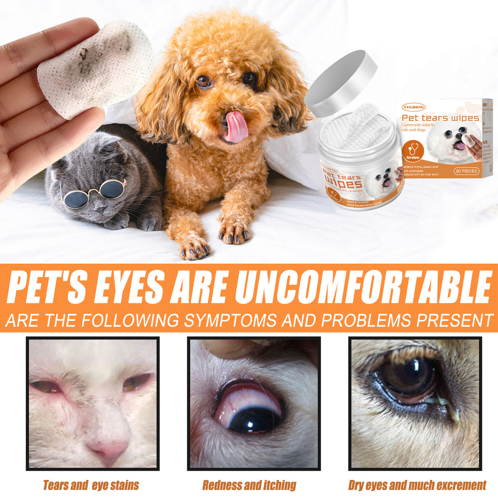 Yegbong Pet Wipes Clean, Dogs And Cats Tear Stains Eye Cleaning Wipe