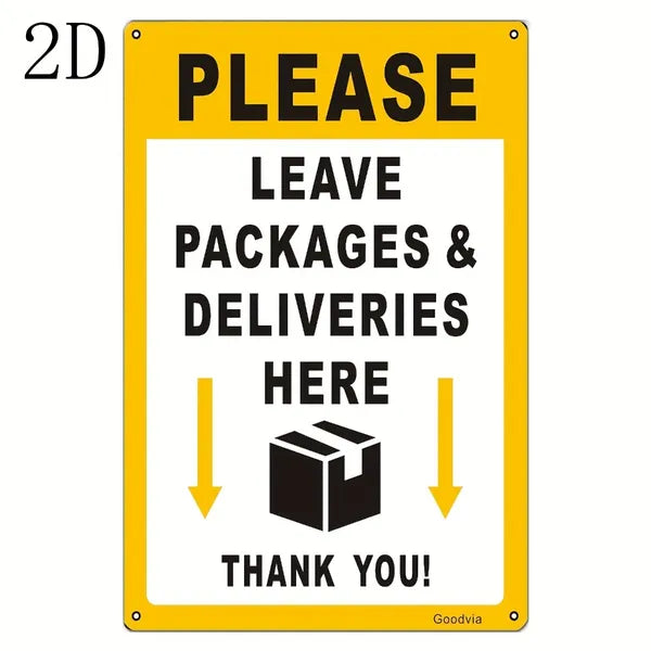 Vintage Package Delivery Metal Sign With Arrow Box Icon Wall Plaque