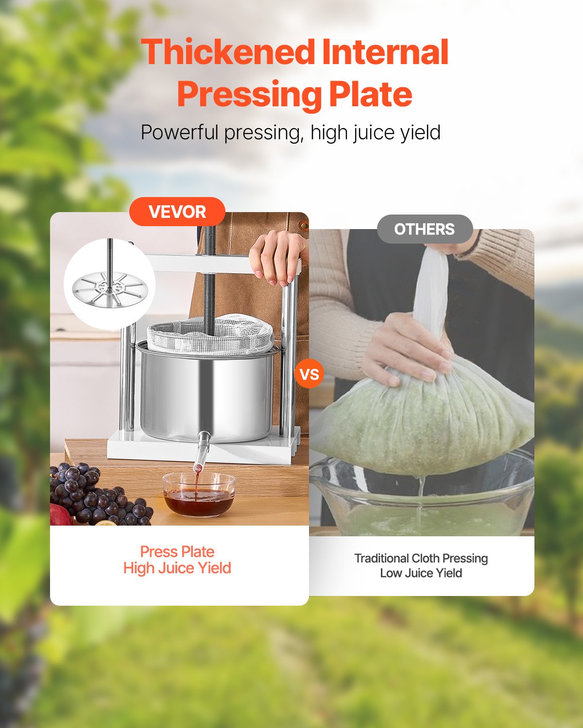 Fruit Wine Press Manual Press For Wine Making 1.45 Gal/5L Stainless
