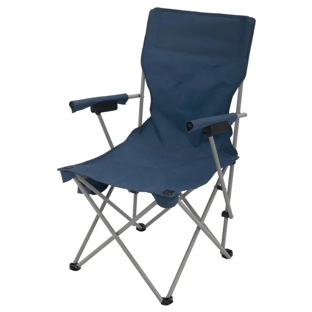 Hard-Arm Folding Camp Chair, 250 lb Rated