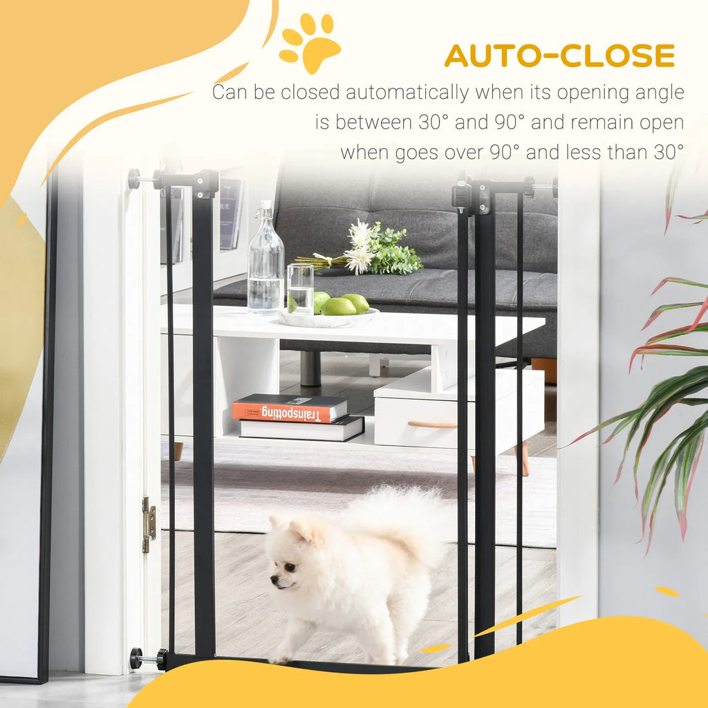 Extra Tall Dog Gate With Door, Pressure Fit, Auto Close, Double Locking
