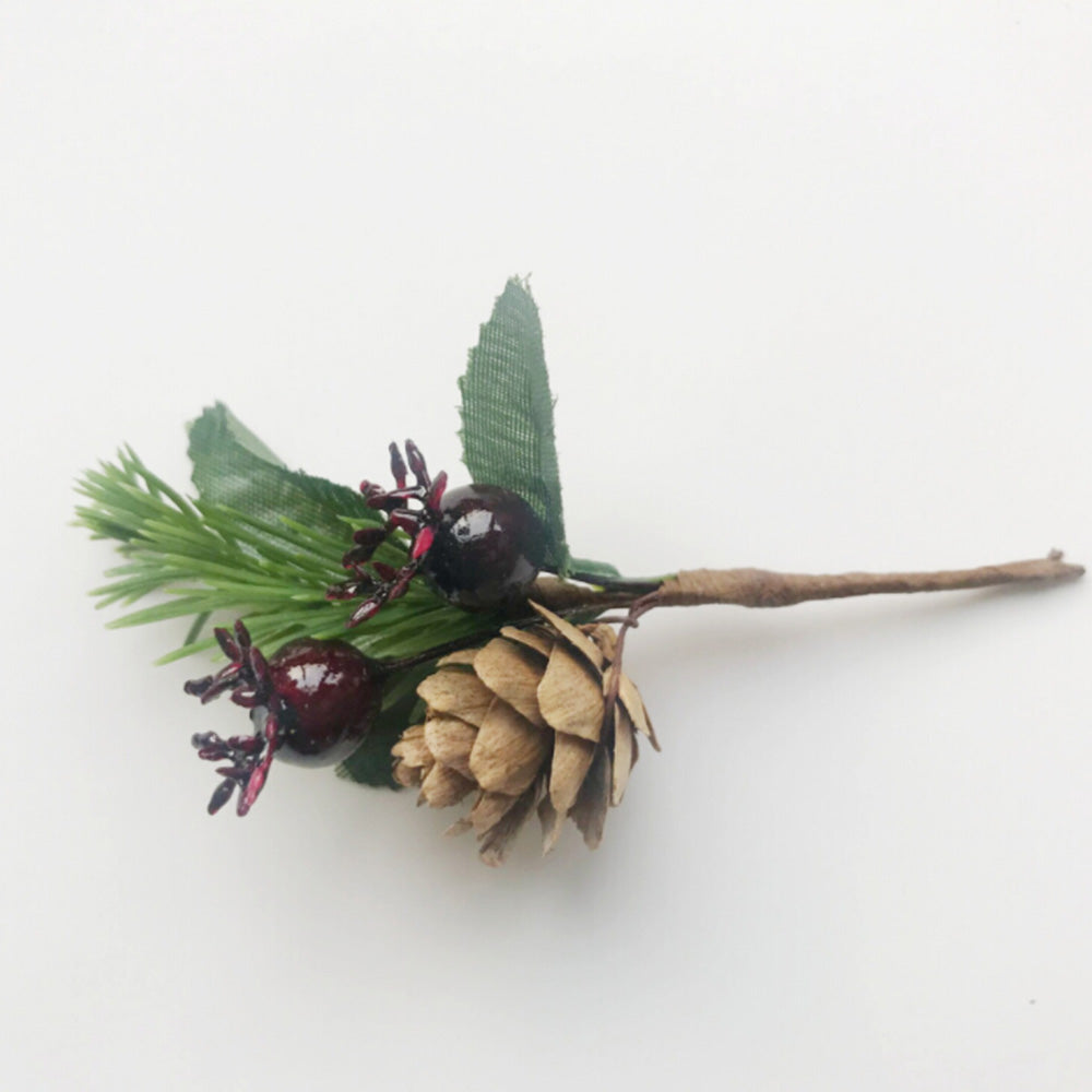 Red Berries Pine Cones Cute Artificial Pine Branches For Birthday Party