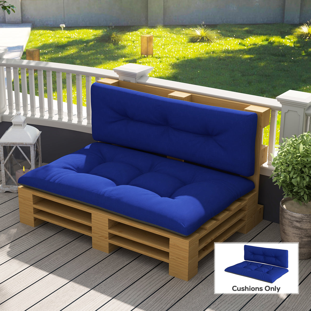 2 Seater Pallet Cushions Outdoor 3.9 Thick Replacement Cushions