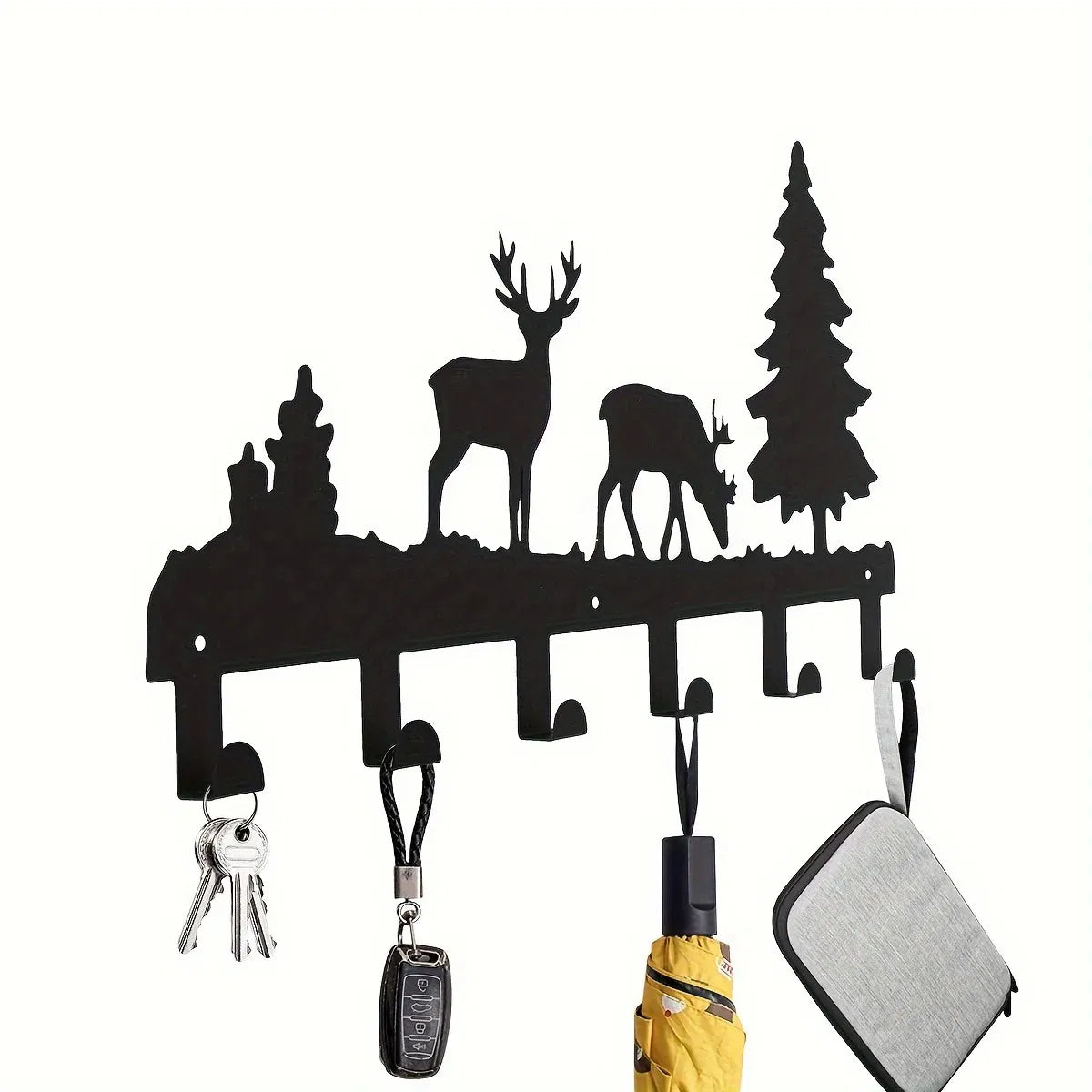 Matte Black Wall Hooks Heavy Duty Adhesive Mount For Entryway Bathroom