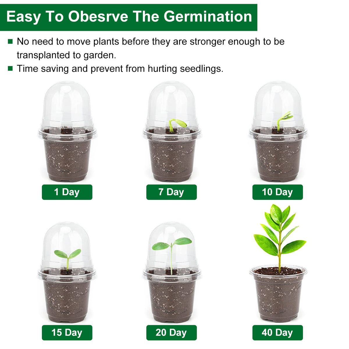 30Pcs Plant Nursery Pots For Spring Garden Container PET Flower Seed