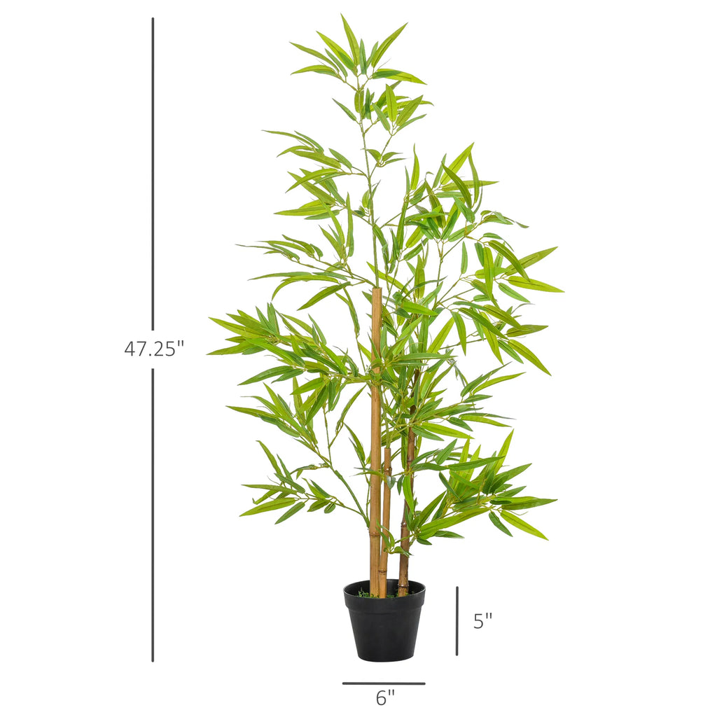 Artificial Bamboo Tree, 4ft Fake Tree With Realistic Leaf And Natural