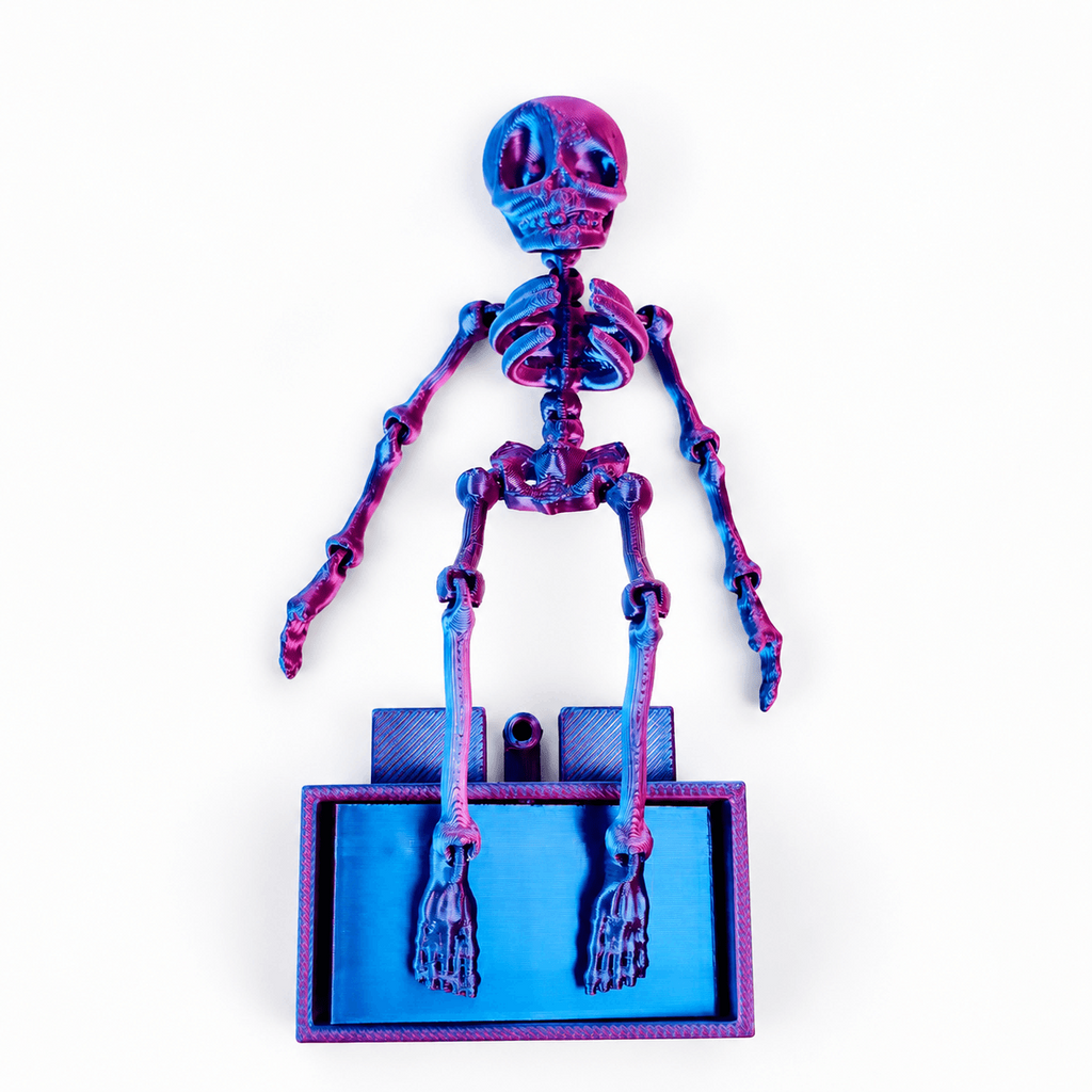 3D Printed Dancing Skeleton Aquarium Ornament With Suction Cups & Air