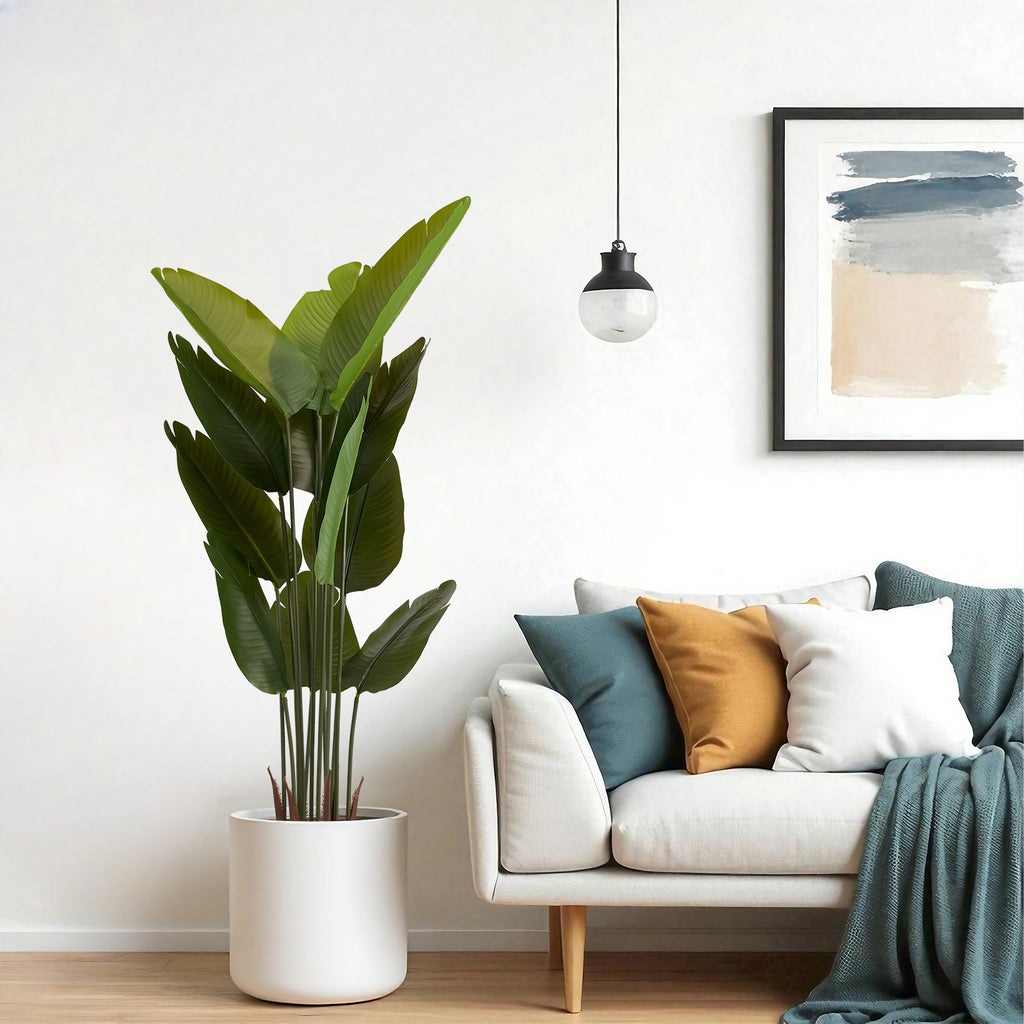 Artificial Bird Of Paradise Plant, 5.2ft Tall Faux Tropical Palm Tree
