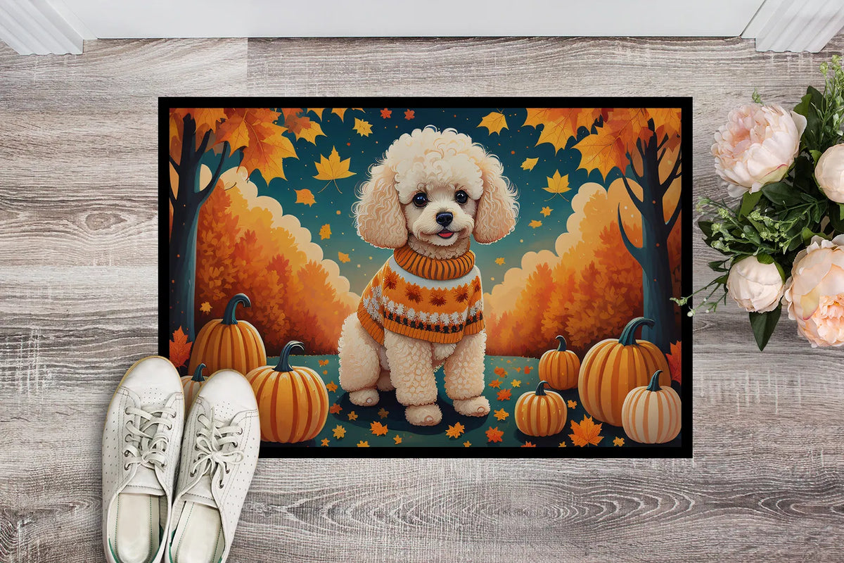 Poodle Fall Doormat Front Door Mat Indoor Outdoor Rugs For Entryway