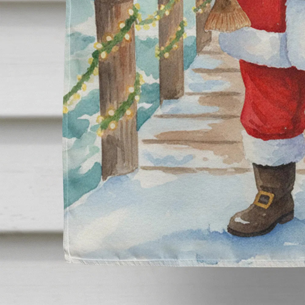Fishing Santa Claus With Flounder Christmas House Flag Large Porch