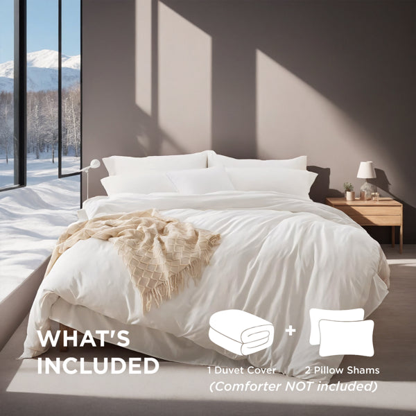 Oversized Duvet Cover Set Includes 1 Duvet Cover & 2 Pillowcases.