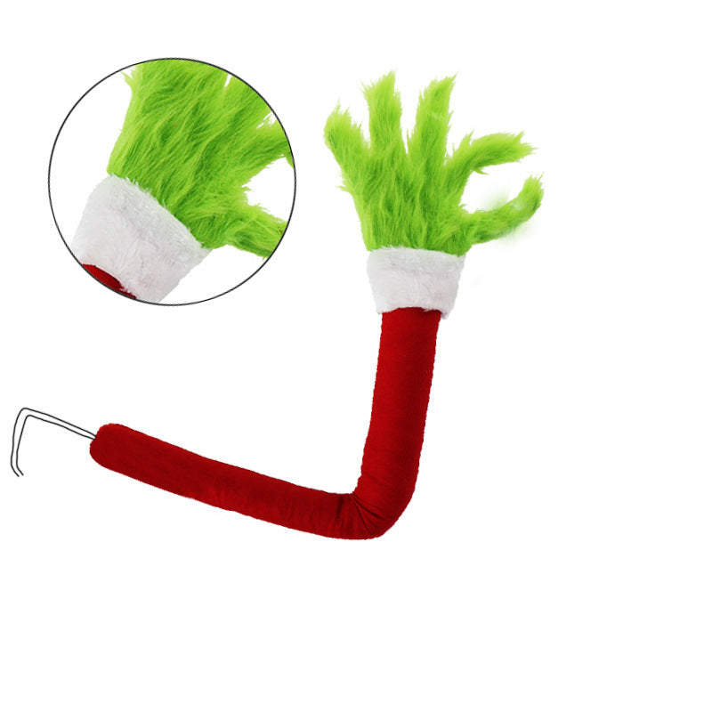 Christmas Elf Arm Plush Hanging Ornament Red Green Dual Color, Home